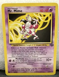 1999 Pokemon Mr. Mime Jungle LAST 1 #22/64 Non-Holo Rare NM/MINT-NEVER PLAYED! - Image 1