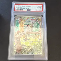Pokemon Meowth 106/094 Phantasmal Flames Illustration Rare Holo 70 HP PSA 10 - Image 1