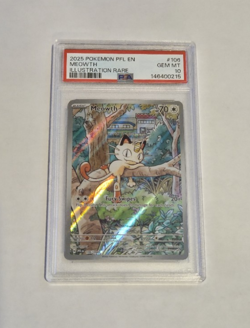 2025 POKEMON PHANTASMAL FLAMES #106 MEOWTH ILLUSTRATION RARE PSA 10 QckShip - Image 1
