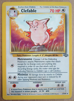 Clefable - 17/64 - Rare Non-Holo WOTC TCG—Jungle Set Pokemon Card - Image 1