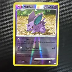 Pokemon TCG Nidoran M Rising Rivals Reverse Holo Card 72/111 Platinum Common LP+ - Image 1