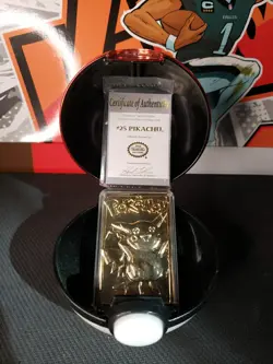Pokemon 23 Karat Gold Plated Special Edition Trading Card and PokeBall w COA - Image 2