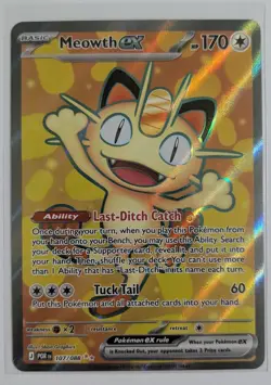 Meowth Perfect Order 107 Hidden Rare Pokemon TCG Card Near Mint Condition Holo - Image 1