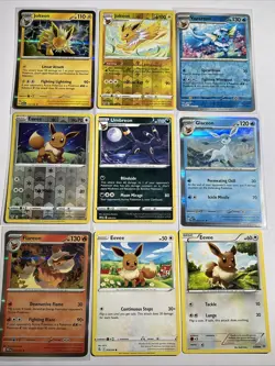 Pokemon TCG Eeveelutions 27 Card Lot Eevee Jolteon Vaporeon Flareon Umbreon - Image 1