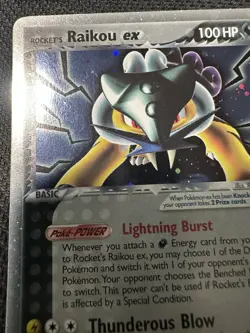 Rocket's Raikou ex 108/107 EX Deoxys Secret Rare Holo 100 HP Pokemon Card - Image 4