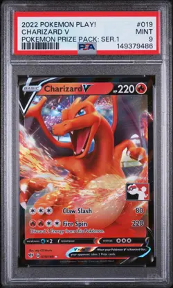 2022 POKEMON PLAY! POKEMON PRIZE PACK: SERIES 1 #019 CHARIZARD V PSA 9 MINT - Image 1