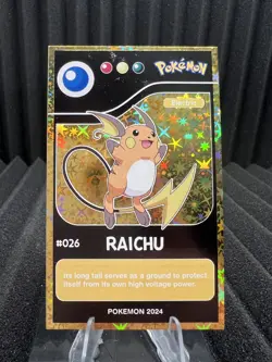 Raichu #26 - Gold Holo - Pokedex Black Kanto 2024 - Pokemon Card - Image 1