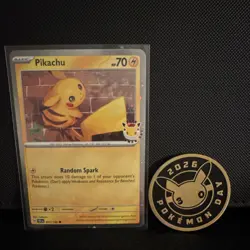 Pokemon Pikachu Promo Holo Card 051/162 Pokemon Day 2026 TEF Basic English - Image 1