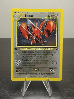 Scizor 1st Edition - 10/75 - Pokemon Neo Discovery 2001, Holo, WOTC LP+/NM - Image 1