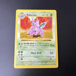 Pokemon Nidorino Base Set Shadowless 037/102 MP - Image 1