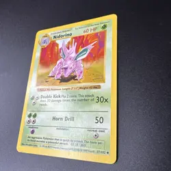 Pokemon Nidorino Base Set Shadowless 037/102 MP - Image 3