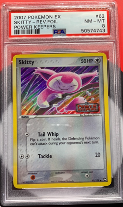 2007 Skitty #62/108 Pokemon Power Keepers Reverse Holo PSA 8 NM - MT - Image 1