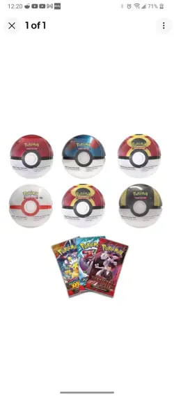 Pokemon TCG 6 Various Pokeball G25 Tins. Lot Of 6 Tins. Costco Exclusive. New. - Image 1