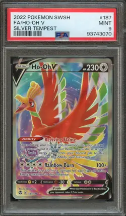 PM - 2022 - POKEMON SWSH - SILVER TEMPEST - #187 - HO-OH V - PSA 9 (MINT) - Image 1
