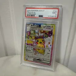 2024 Pokemon Chinese - Sv08:Surging Sparks Super Rare Pikachu EX 122/106 PSA 9 - Image 1