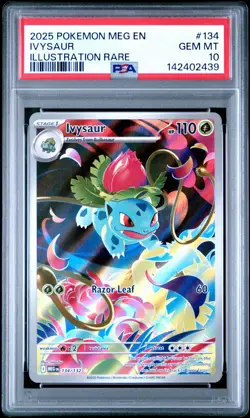 2025 POKEMON MEG EN-MEGA EVOLUTION ILLUSTRATION RARE #134 IVYSAUR PSA 10 - Image 1