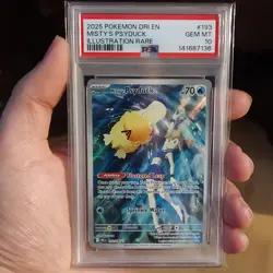 Pokemon TCG Misty's Psyduck Sv10 Illustration Rare Holo 193/182 PSA 10 - Image 1