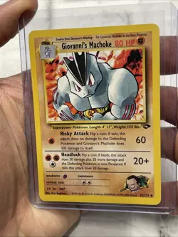 Giovanni's Machoke 42/132 Unlimited Pokemon Gym Challenge LP+ Vintage Card TCG - Image 2
