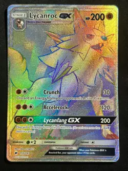 Lycanroc GX 155/147 Pokemon Rare Rainbow Burning Shadows Pokemon LP FAST SHIP!! - Image 1