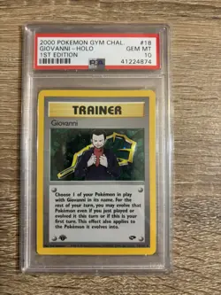 59119237 Giovanni 2000 Pokemon Gym Challenge 1st Edition #18 Holo PSA 10 - Image 1