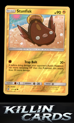 Reverse Holofoil Stunfisk 67/236 Pokemon Common SM - Unified Minds Card NM - Image 1