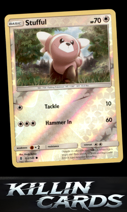 Reverse Holofoil Stufful 112/145 Pokemon Common SM - Guardians Rising Card NM - Image 1