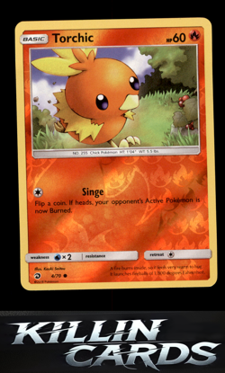 Reverse Holofoil Torchic 4/70 Pokemon Common Dragon Majesty Card NM - Image 1