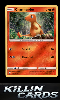 Reverse Holofoil Charmander 18/147 Pokemon Common SM - Burning Shadows Card NM - Image 1