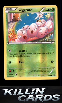 Reverse Holofoil Exeggcute 1/108 Pokemon Common XY - Roaring Skies Card LP - Image 1