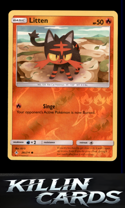 Reverse Holofoil Litten (26) 26/214 Pokemon Common SM - Unbroken Bonds Card LP - Image 1