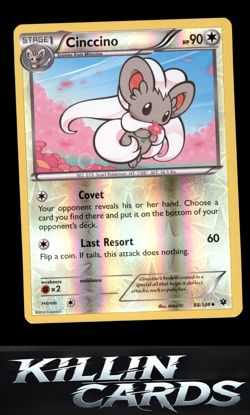 Reverse Holofoil Cinccino (88) 88/124 Pokemon Uncommon XY - Fates Collide Card N - Image 1
