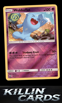 Reverse Holofoil Wobbuffet 49/147 Pokemon Uncommon SM - Burning Shadows Card NM - Image 1