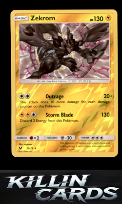Reverse Holofoil Zekrom 35/73 Pokemon Holo Rare Shining Legends Card NM - Image 1