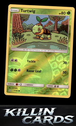 Reverse Holofoil Turtwig (7) 7/156 Pokemon Common SM - Ultra Prism Card NM - Image 1