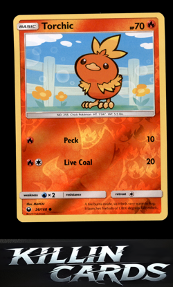 Reverse Holofoil Torchic (26) 26/168 Pokemon Common SM - Celestial Storm Card NM - Image 1