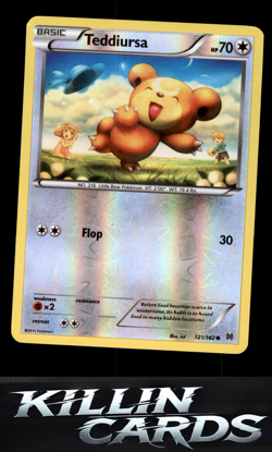 Reverse Holofoil Teddiursa 121/162 Pokemon Common XY - BREAKthrough Card NM - Image 1