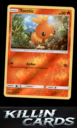 Reverse Holofoil Torchic (25) 25/168 Pokemon Common SM - Celestial Storm Card NM - Image 1