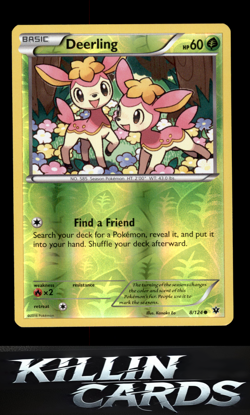 Reverse Holofoil Deerling 8/124 Pokemon Common XY - Fates Collide Card NM - Image 1