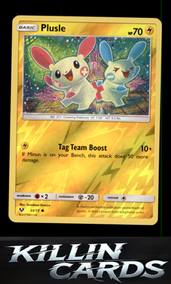 Reverse Holofoil Plusle 33/73 Pokemon Common Shining Legends Card NM - Image 1