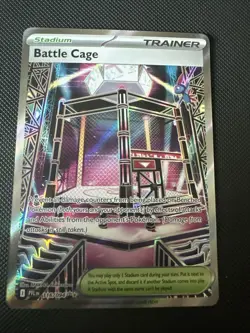 Battle Cage 116/094 PFL Ultra Rare Full Art Holo Trainer-Stadium Pokemon Card NM - Image 1