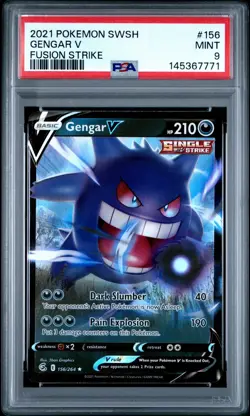 2021 POKEMON SWORD & SHIELD FUSION STRIKE #156 GENGAR V PSA 9 - Image 1