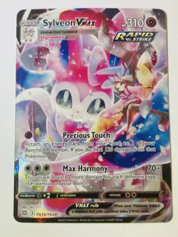 Pokemon Sylveon VMAX Full Art Rapid Strike TG15/TG30 Brilliant Stars Holo 310 HP - Image 1