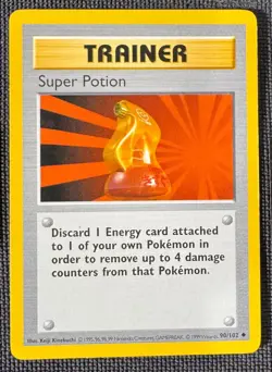 SUPER POTION 90/102 UNCOMMON BASE SET SHADOWLESS POKEMON MP - Image 1