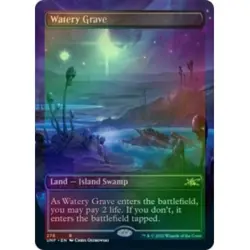 FOIL WATERY GRAVE (BORDERLESS) Unfinity Magic MTG MINT CARD - Image 1