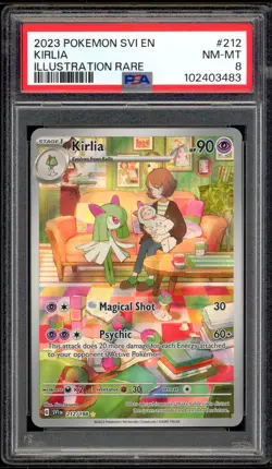 2023 PSA 8 Pokemon Scarlet & Violet SV Kirlia Illustration Rare 212/198 Card - Image 1
