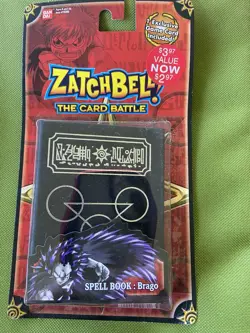 Bandai Zatch Bell CCG TCG The Gathering Storm Brago Spell Book & Game Card - Image 1
