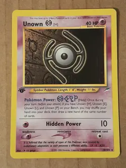 Pokemon Unown H 28/105 1st Edition NEO Destiny NM See Pictures - Image 1