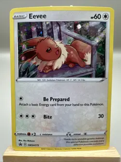 Pokemon Eevee SWSH175 Sword & Shield Promo Holo Basic 60 HP TCG Card MP - Image 1