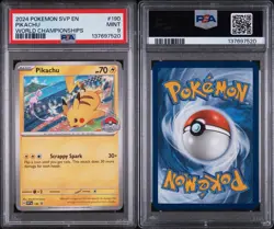 2024 POKEMON SVP EN-SV BLACK STAR PROMO WORLD CHAMPIONSHIPS #190 PIKACHU PSA 9 - Image 3