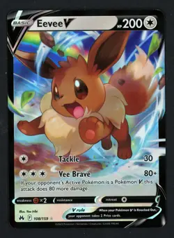 Eevee V 108/159 Crown Zenith Ultra Rare Pokemon TCG - Image 1